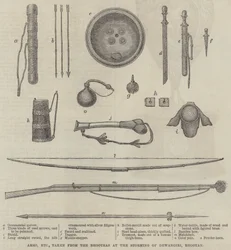 Arms, etc, Taken from the Bhooteas at the Storming of Dewangiri, Bhootan
