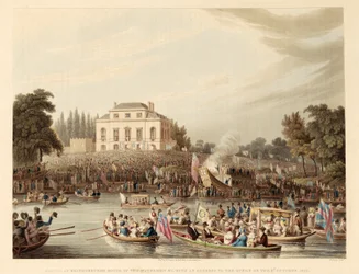 Arrival at Brandenburg House of the Watermen, etc. with an Address to the Queen on the 3rd October 1820