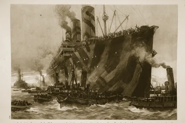 Arrival in France of the US Transport Leviathan, the One Time German Liner, Vaterland, with 12,000 American Troops Aboard