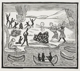 Arrival of Savages with Christian Prisoner