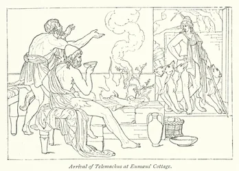 Arrival of Telemachus at Eumaeus
