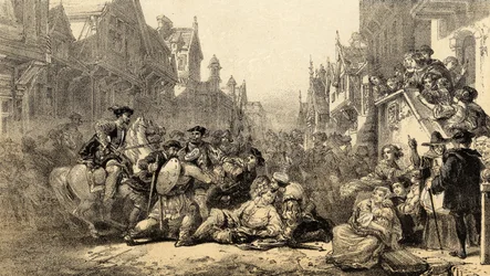 Assassination of Regent James Stewart Moray, Regent of Scotland, in Old Linlithgow, West Lothian