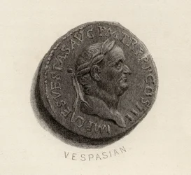 Aureus coin, from the era of Vespasian, Titus Flavius Vespasianus