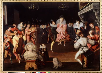 Ball at the Court of England: Musicians and Dancers