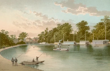 Barges on the Isis--Oxford