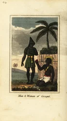 Bijogos Man and Woman of Cazegut, Bissagos Islands, Guinea Bissau, West Africa
