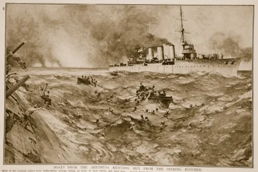 Boats from the Arethusa Rescuing Men from the Sinking Blucher