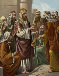 Boaz purchasing the inheritance of Elimelech