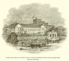 Buckingham House, from the Thames, with the Celebrated Water Gate by Inigo Jones