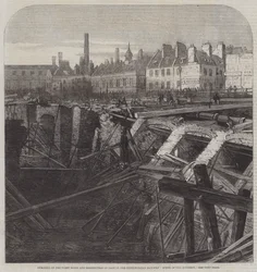 Bursting of the Fleet Ditch and Destruction of Part of the Metropolitan Railway, Scene of the Accident