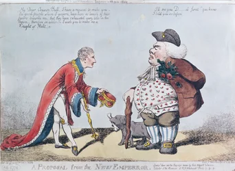 Caricature ridiculing Napoleon at the time of Proclamation of Napoleon as Emperor on 18th May 1804