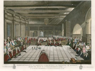 Ceremony of Presenting the Sheriffs of London, Samuel Birch and William Heygate, in the Court of Exchequer, on the Morrow after Michaelmas Day, 1811