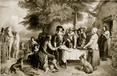 Charles I on the eve of the Battle of Edgehill, 22nd October 1642, illustration from Hutchinson