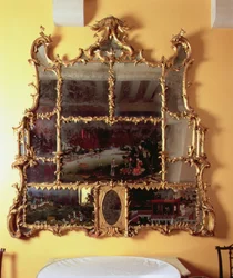 Chinese looking glass, York Bedroom, Arundel Castle, carved by J.A. Cuenot