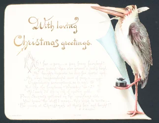 Christmas card with stork