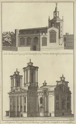 Church of St Andrew Undershaft in Leadenhall Street and Church of St John the Evangelist in Westminster, London