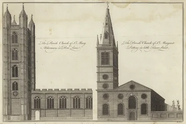 Church of St Mary Aldermary in Bow Lane and Church of St Margaret Pattens in Little Tower Street, London