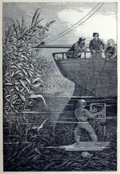 Clearing the Screw, from Under the Waves, or Diving in Deep Waters, pub. 1887