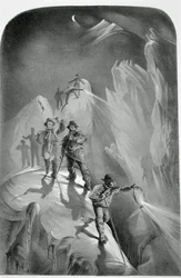 Climbing at Night, from Ten Scenes in the Last Ascent of Mont Blanc Including Five Views from the Summit, by J.D.H. Browne, published 1853
