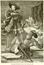 Columbus Knocking Down the Insolent Jew
