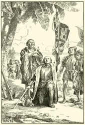 Columbus landing in the New World