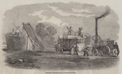 Combined Thrashing and Stacking Machine