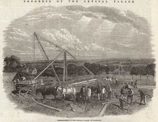 Commencement of the Crystal Palace at Sydenham
