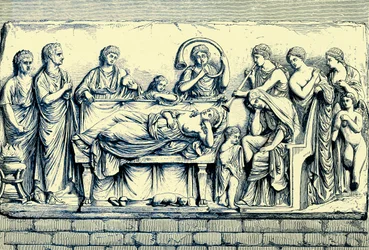Conclamatio Over the Dead, Illustration from History of Rome by Victor Duruy, Published 1884