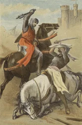 Conflict between Godfrey de Bouillon and the Saracen, at Antioch