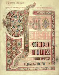 Incipit page to the Gospel of St. Luke, from the Lindisfarne Gospels
