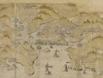 Map of the Coast Between Fowey and Salcombe, Including Plymouth. Part of a Panoramic Map of the Coast from Land
