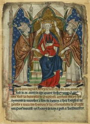 Cotton Vitellius A. XIII, f.6, Coronation of Henry III, from the 