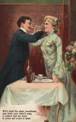 Couple clinking glasses