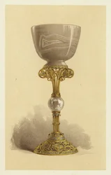 Cup, or Chalice, in Oriental Onyx, Mounted in Enamelled Gold