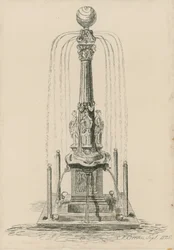 Curious sundial and fountain