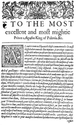 Dedication to the King of Poland Sigismund II Augustus I in The Counsellor, the First English Translation of Wawrzyniec Grzymała Goślicki