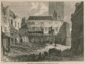 Demolition of the Saracens Head, Snow Hill, London