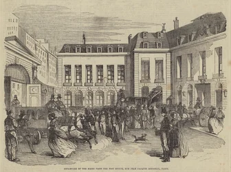 Departure of the Mails from the Post Office, Rue Jean Jacques Rousseau, Paris