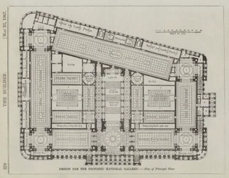 Design for the Proposed National Gallery, Plan of Principal Floor (engraving)