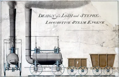 Design of a Losh and Stephenson Locomotive Steam Engine, c.1826