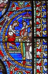 Detail from one of the Bible Windows depicting Daniel and the Elders