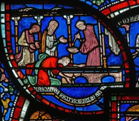 Detail from the Miracle Window depicting Richard Sunieve