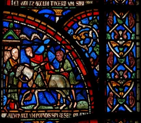 Miracle Window depicting a scene from the rescuing of William of Gloucester (detail)