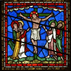 East window of the Trinity Chapel depicting the Crucifixion (detail)