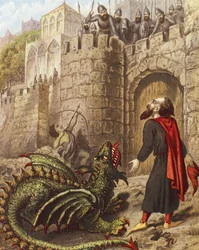 Diabolus, Ill-Pause and Tisiphone before the Gates of Mansoul