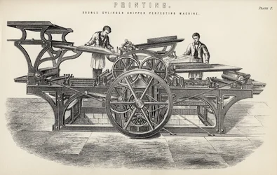 Double cylinder gripper perfecting machine, from The National Encyclopaedia, published by William Mackenzie, London, late 19th century