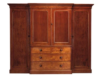 Early Victorian Breakfront Wardrobe, Designed by Heal & Son
