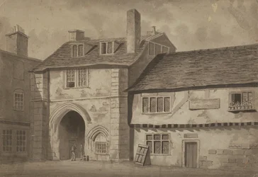 East View of the Gateway to the Abbey of St Saviour, Bermondsey, c.1825