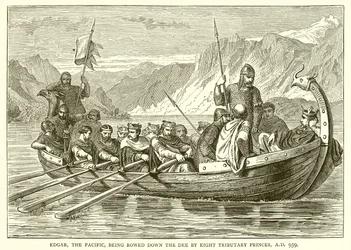 Edgar, the Pacific, being Rowed down the Dee by Eight Tributary Princes, A.D. 959