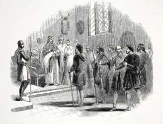 Edward the First Presenting the Welsh Chieftains with a Prince Born Among Them, at Rhuddlan Castle
